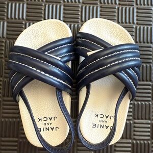Janie and Jack Blue and White Sandals Criss-Cross Design
